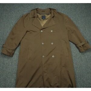 Brooks Brothers Jacket Mens XXL Brown Trench Lined‎ Double Breasted Zip Lining